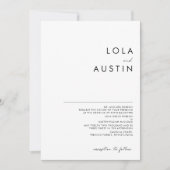 モダンミニマ伝統的リストのフル結婚ネーム 招待状 (正面)