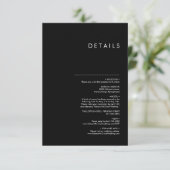 モダンミニマ伝統的リスト結婚ブラック エンクロージャーカード (スタンド正面)