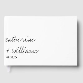 モダンミニマ伝統的リスト結婚ブラック ゲストブック