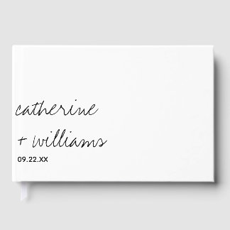 モダンミニマ伝統的リスト結婚ブラック ゲストブック