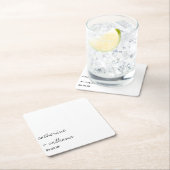 モダンミニマ伝統的リスト結婚ブラック スクエアペーパーコースター (インサイチュ)