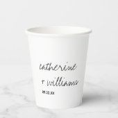 モダンミニマ伝統的リスト結婚ブラック 紙コップ (正面)