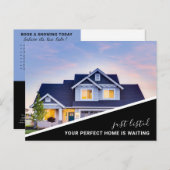 モダンミニマ実在リストエステート葉書 – 編集可能 ポストカード (正面/裏面)