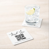 モダンミニマ感謝していリストのビジネスqrコード スクエアペーパーコースター (インサイチュ)