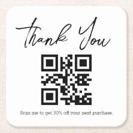 モダンミニマ感謝していリストのビジネスqrコード スクエアペーパーコースター