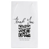 モダンミニマ感謝していリストのビジネスqrコード スモールペーパーバッグ (裏面)