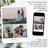 モダンミニマ数々のリ写真結婚の サンキューカード