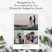 モダンミニマ数々のリ写真結婚の サンキューカード