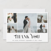モダンミニマ数々のル写真結婚コラージュ サンキューカード (正面)