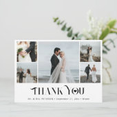 モダンミニマ数々のル写真結婚コラージュ サンキューカード (スタンド正面)