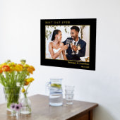 モダンミニマ最高のリストの日結婚の写真金ゴールド 箔ポスター (レイダウン (キッチン))