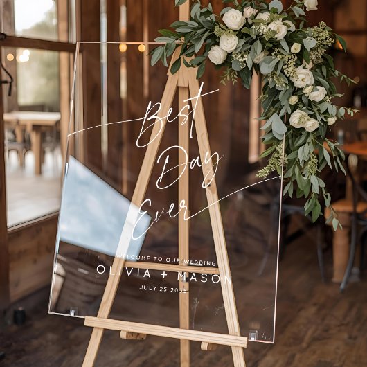 モダンミニマ最高のリストの結婚日 アクリルサイン