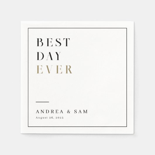 モダンミニマ最高のリスト・ディ・エバ結婚ー スタンダードカクテルナプキン (正面)