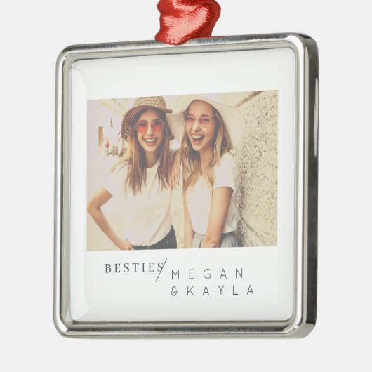 モダンミニマ最高のリストFriends BFF写真 メタルオーナメント (左)