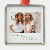 モダンミニマ最高のリストFriends BFF写真 メタルオーナメント (正面)