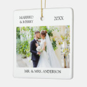 モダンミニマ結婚したメリーラ結婚ム写真 セラミックオーナメント (左)