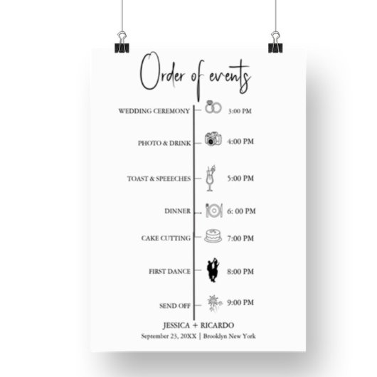 モダンミニマ結婚リストのイベント時間軸 ポスター