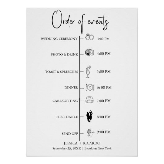 モダンミニマ結婚リストのイベント時間軸 ポスター (正面)