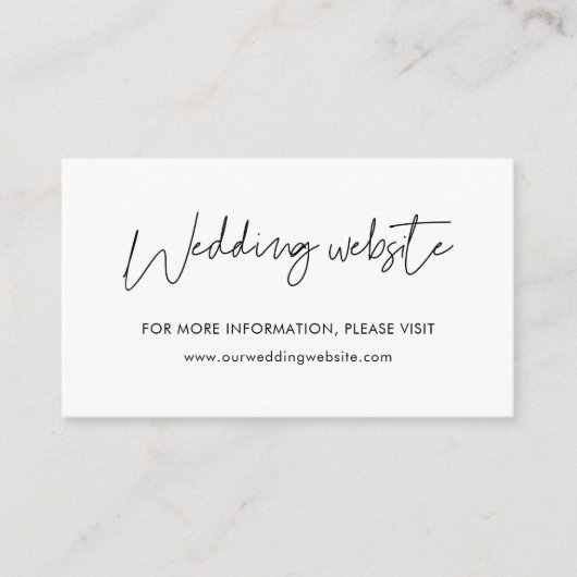 モダンミニマ結婚リストのウェブサイトカード エンクロージャーカード (正面)