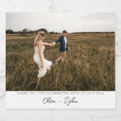 モダンミニマ結婚リストのカスタム写真 スパークリングワインラベル (シングルラベル)