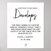 モダンミニマ結婚リストのカメラ看板 ポスター (正面)