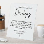 モダンミニマ結婚リストのカメラ看板 台座サイン (インサイチュ)