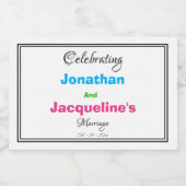 モダンミニマ結婚リストのカラフルスクリプトミニ スパークリングワインラベル (シングルラベル)