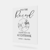 モダンミニマ結婚リストのゲストブックサイン アクリルサイン (傾斜)
