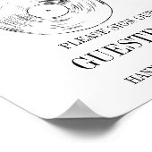 モダンミニマ結婚リストのゲストブックサイン ポスター (角)