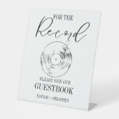 モダンミニマ結婚リストのゲストブックサイン 台座サイン (正面)