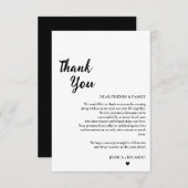 モダンミニマ結婚リストのテーブルサンキューカード サンキューカード (正面/裏面)