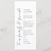 モダンミニマ結婚リストのテーブルサンキューカード メニュー (正面)