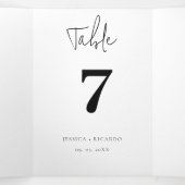 モダンミニマ結婚リストのテーブル番号 三つ折りクリスマスカード (内部中)