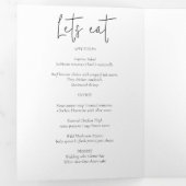 モダンミニマ結婚リストのテーブル番号 三つ折りクリスマスカード (内部最初)