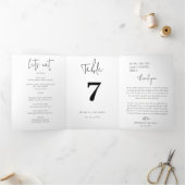 モダンミニマ結婚リストのテーブル番号 三つ折りクリスマスカード (内部)
