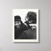 モダンミニマ結婚リストの写真と日付エレガント キャンバスプリント (正面)