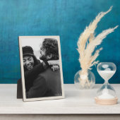 モダンミニマ結婚リストの写真と日付エレガント フォトプラーク (側面)