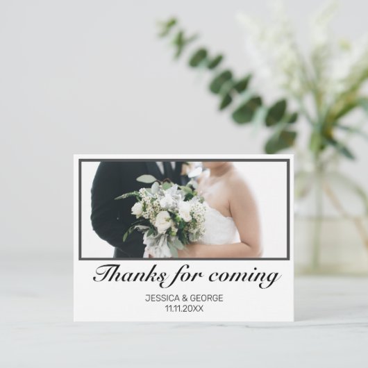 モダンミニマ結婚リストの写真に来対して ポストカード (スタンド正面)