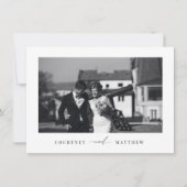 モダンミニマ結婚リストの写真サンキューカード サンキューカード (正面)