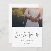 モダンミニマ結婚リストの写真サンキューカード サンキューカード (正面/裏面)