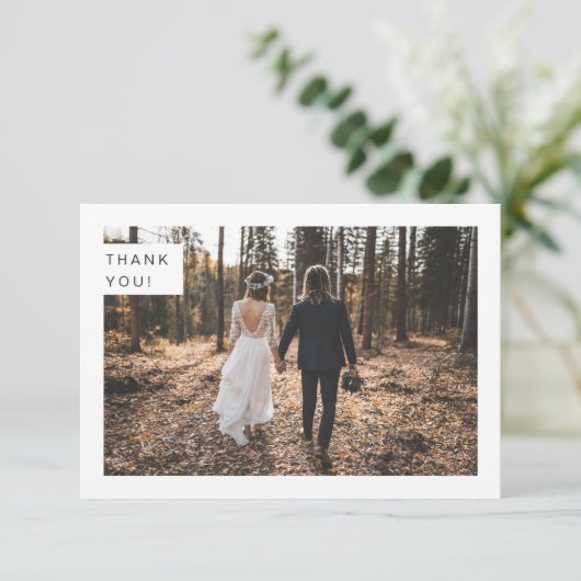 モダンミニマ結婚リストの写真サンキューカード サンキューカード (スタンド正面)