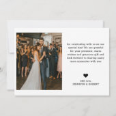 モダンミニマ結婚リストの写真サンキューカード サンキューカード (裏面)