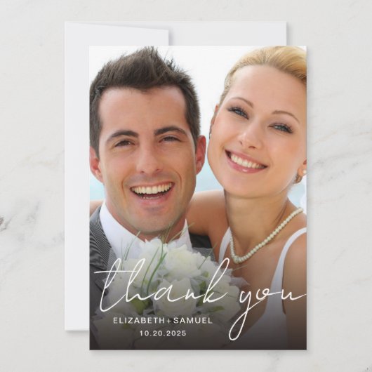 モダンミニマ結婚リストの写真 サンキューカード (正面)