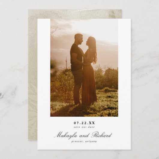 モダンミニマ結婚リストの写真 セーブザデート (正面/裏面)