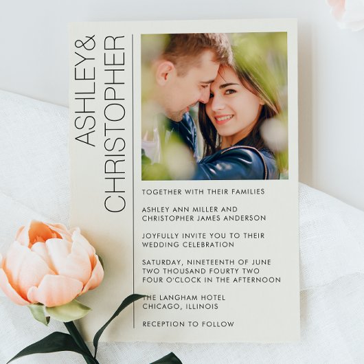 モダンミニマ結婚リストの写真 招待状