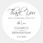 モダンミニマ結婚リストの感謝のスクリプかわいらしト ラウンドシール (正面)