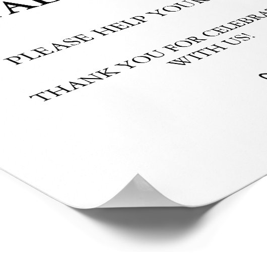 モダンミニマ結婚リストの放牧表の看板 ポスター (角)