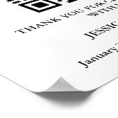 モダンミニマ結婚リストの新婚旅行ファンドQRコード ポスター (角)