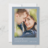 モダンミニマ結婚リストの最新の写真カード セーブザデート (正面)