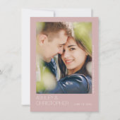 モダンミニマ結婚リストの最新の写真カード セーブザデート (正面)